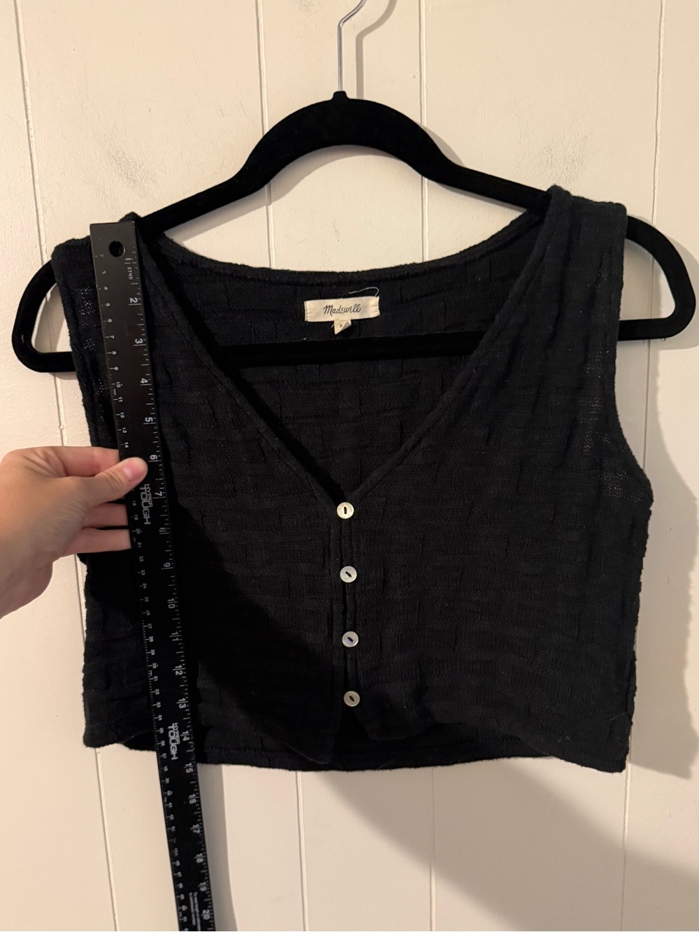 Madewell Basketweave-Stitch Vest in True Black XS - Picture 10 of 11